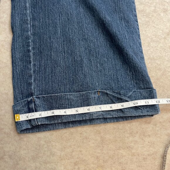 Yada Yada Stretch Y2K 2000's Blue Denim Wide Leg Capri Jumper Romper size Large - Picture 15 of 15